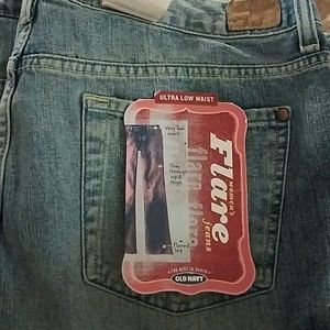 Old Navy womens jeans flare sz 12 ultra low waist